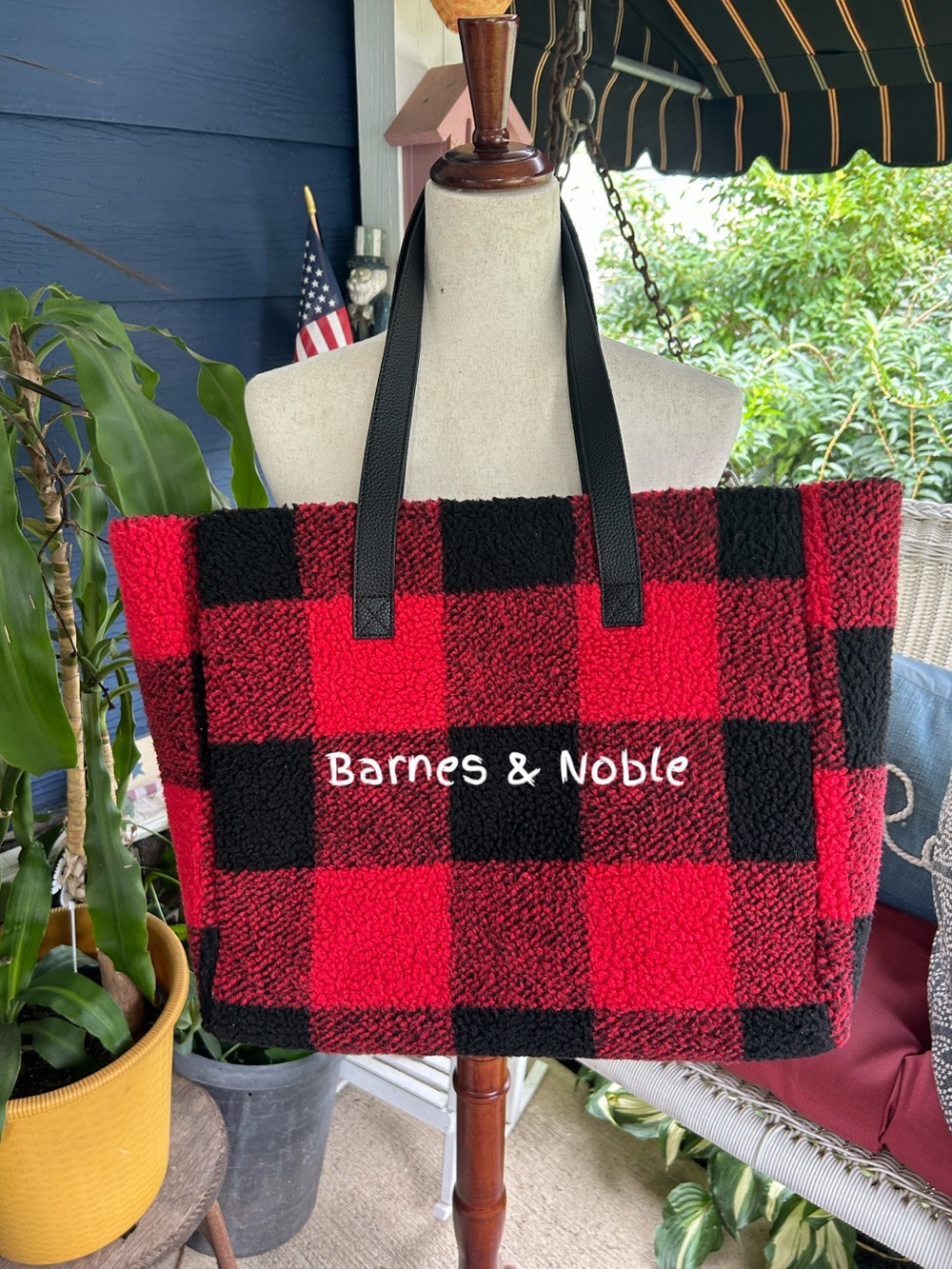 Red Buffalo Plaid Sherpa Tote